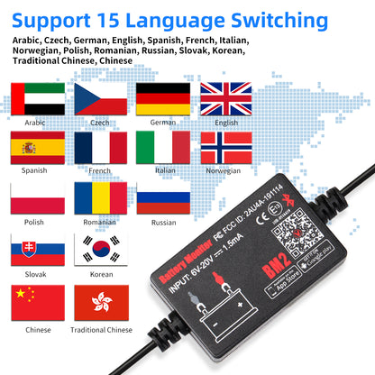 Hot Selling Classic Version Battery Monitor BM2 With Bluetooth 4.0 12V Battery Tester