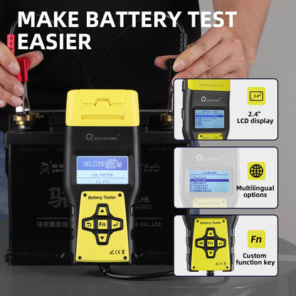 12V/24V Auto Battery Tester with Printer 100-2000 CCA Car Battery Analyzer Auto Cranking and Charging System Test Tool