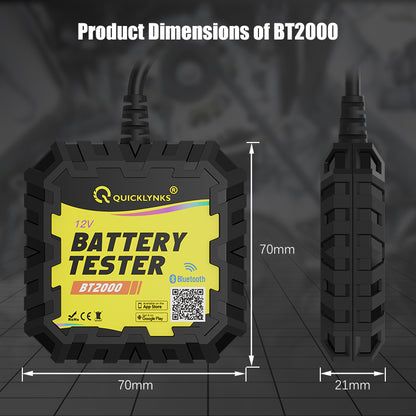 Professional Battery monitor Battery tester Battery Health Tester Analyzer Charging Test SOC SOH CCA VOL Quicklynks BT2000