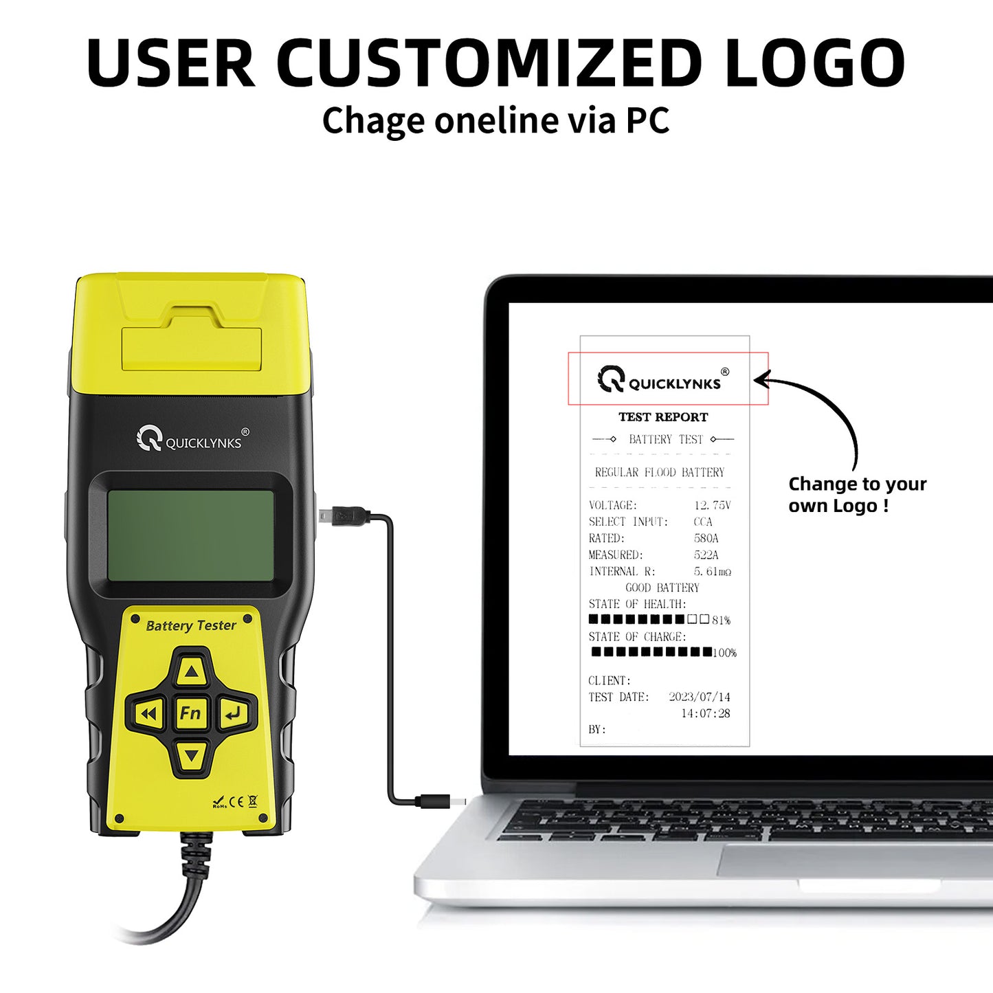 12V/24V Auto Battery Tester with Printer 100-2000 CCA Car Battery Analyzer Auto Cranking and Charging System Test Tool