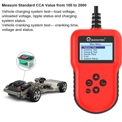 Lithium battery tester 12V CCA 220AH Automotive Load Battery Tester Digital Analyzer Bad Cell Test Tool for Car/Boat/Motorcycle