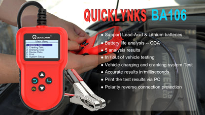 Lithium battery tester 12V CCA 220AH Automotive Load Battery Tester Digital Analyzer Bad Cell Test Tool for Car/Boat/Motorcycle