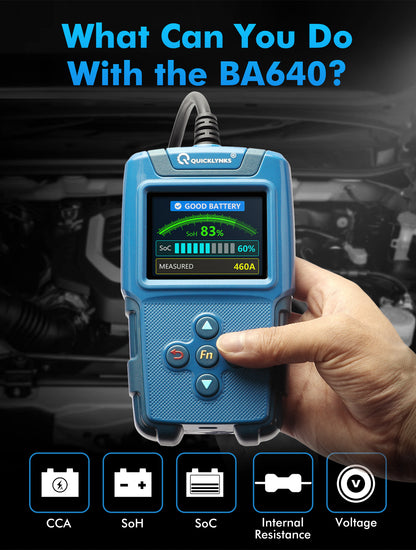 Battery Tester Quicklynks BA640 is suitable battery test 6V 12V 24V